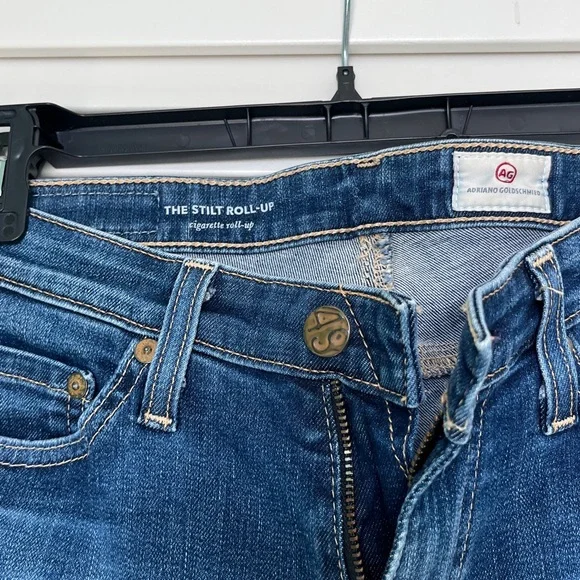 AG Jeans size 25 The Stilt Cigarette Roll-Up, raw hem, great condition - Picture 4 of 10